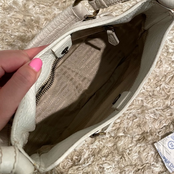 Prada Canvas and Leather Shoulder Bag